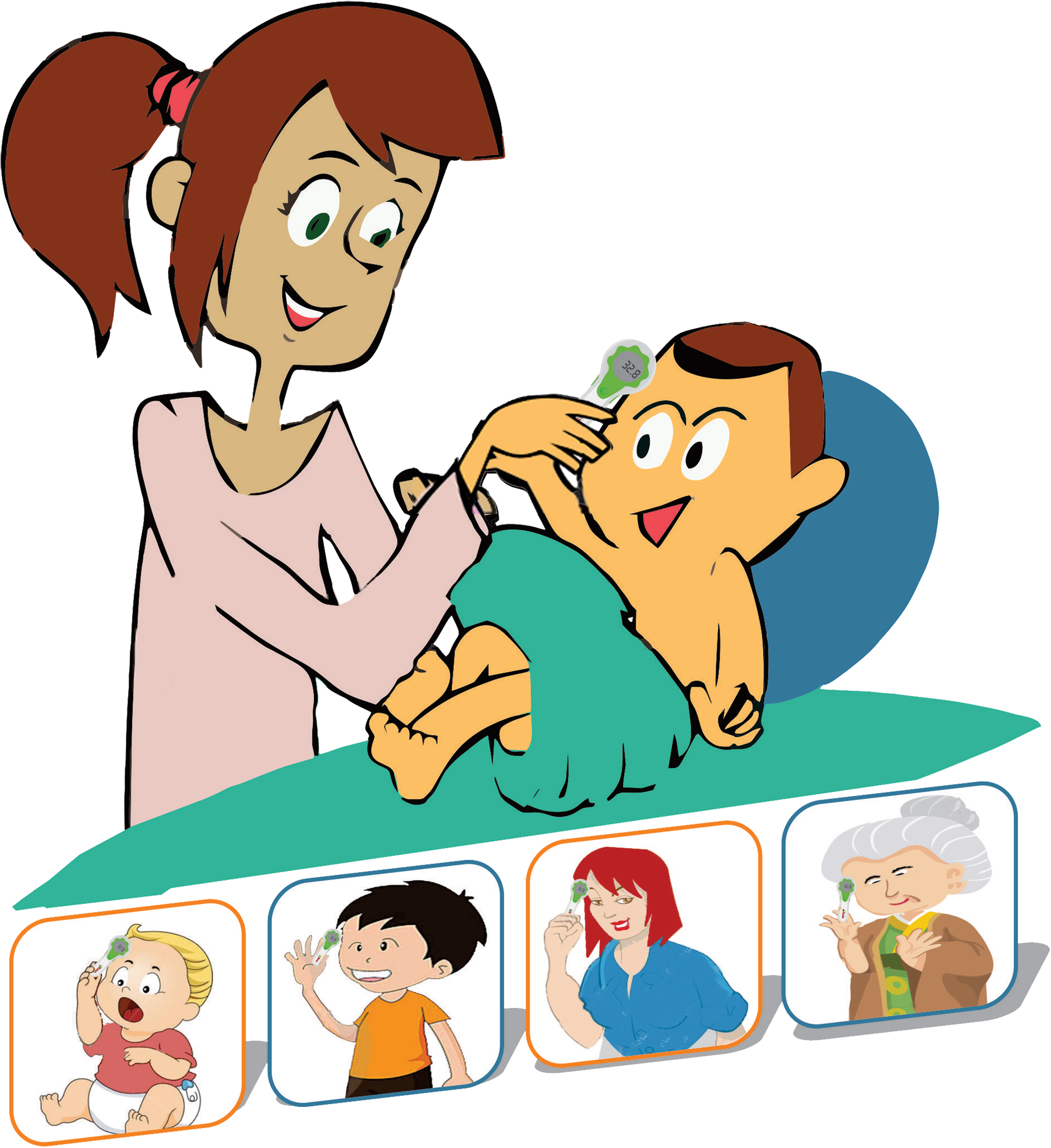 Facts About Fevers Baby Hub Blog Cover - Cartoon Mother And Baby (2250x2417)