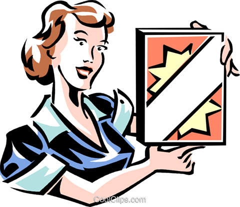 Woman With A Box Of Laundry Soap Royalty Free Vector - Ad Clipart (480x414)