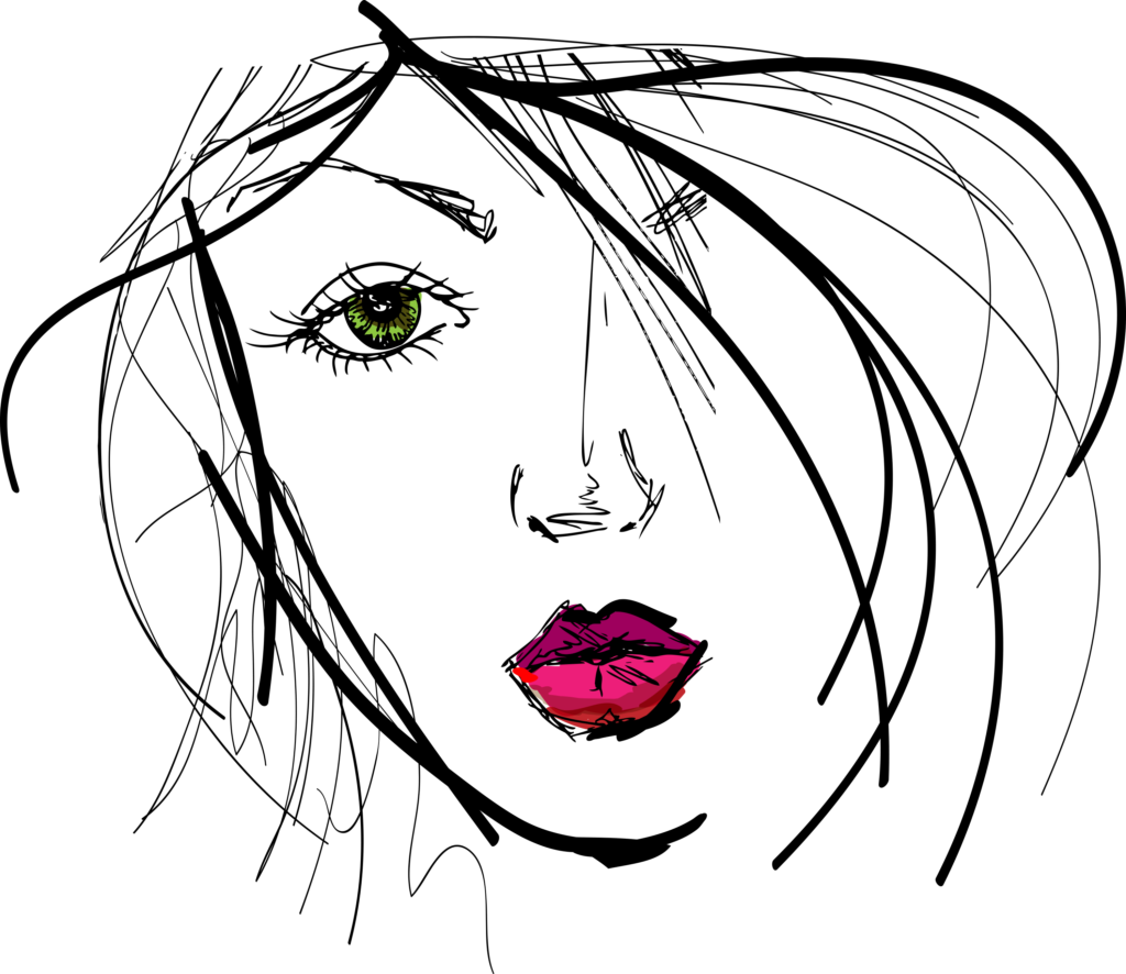Artwork Png Hd - Sketching Face Of Women's (1024x886)