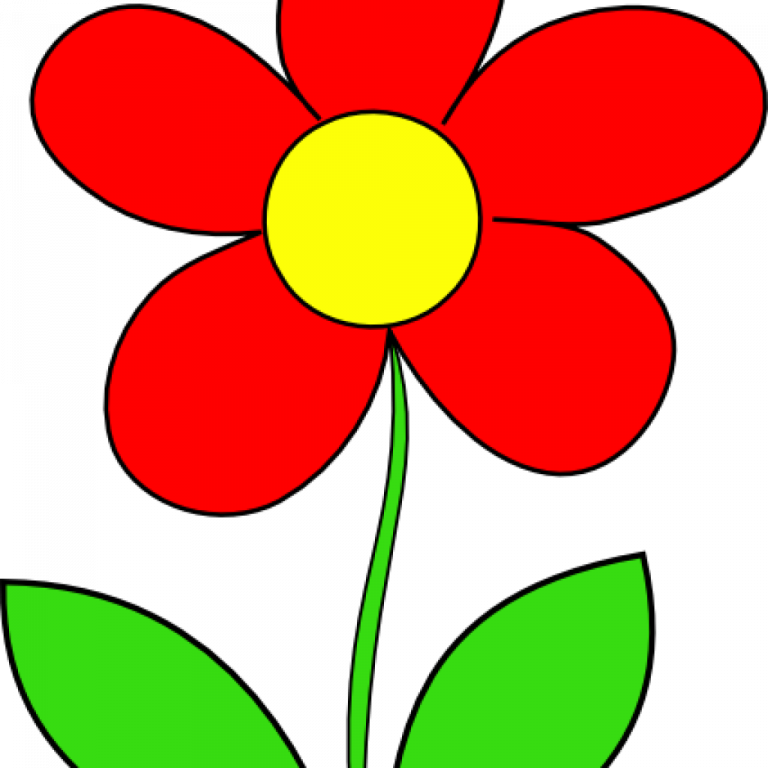 Download Red Flower Clipart - Red Flower Simple Drawing (768x768)