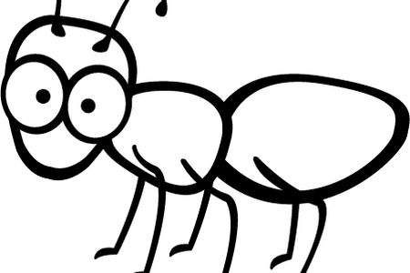 450 X 300 6 - Ant Black And White Clip Art (450x300)