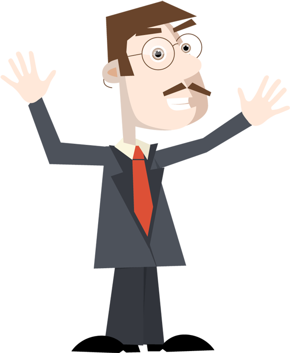 Businessman Excited With Hands Up - Businessman Excited With Hands Up (600x730)