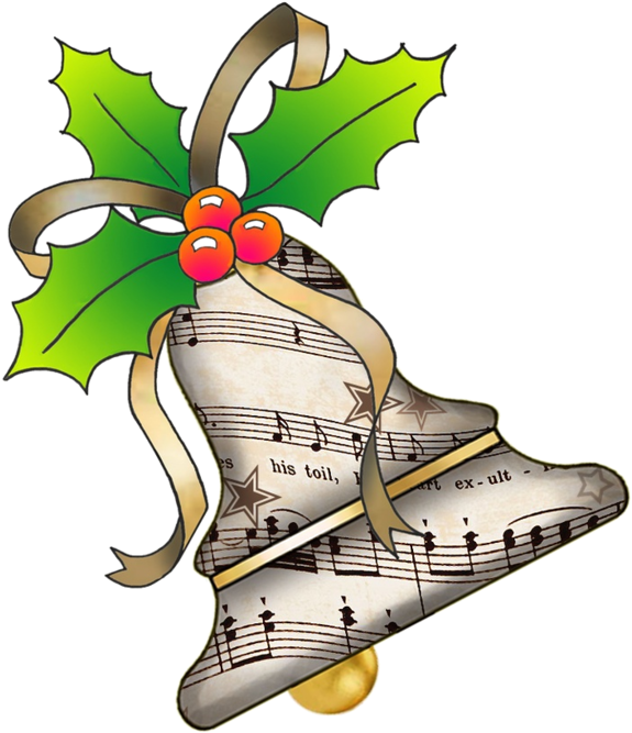Cloches,noel - Christmas Music Clipart (600x698)