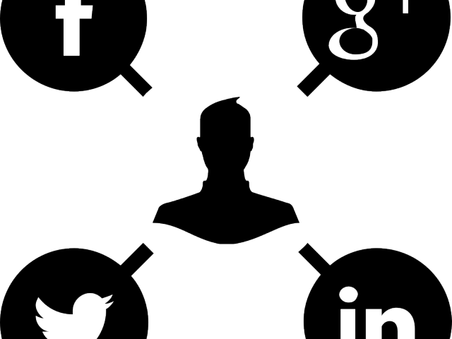 Social Media Clipart Black And White - Black And White Social Media Icon Png (640x480)