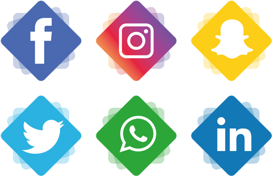 Social Media Icon Png Transparent - Transparent Social Media Png (553x359)