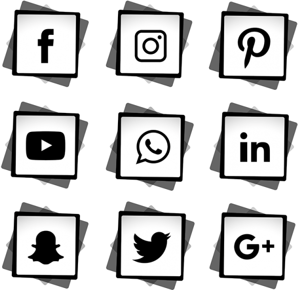 Social Media Icons Set, Social, Media, Icon Png And - Transparent Background Social Media Logo Png (581x565)