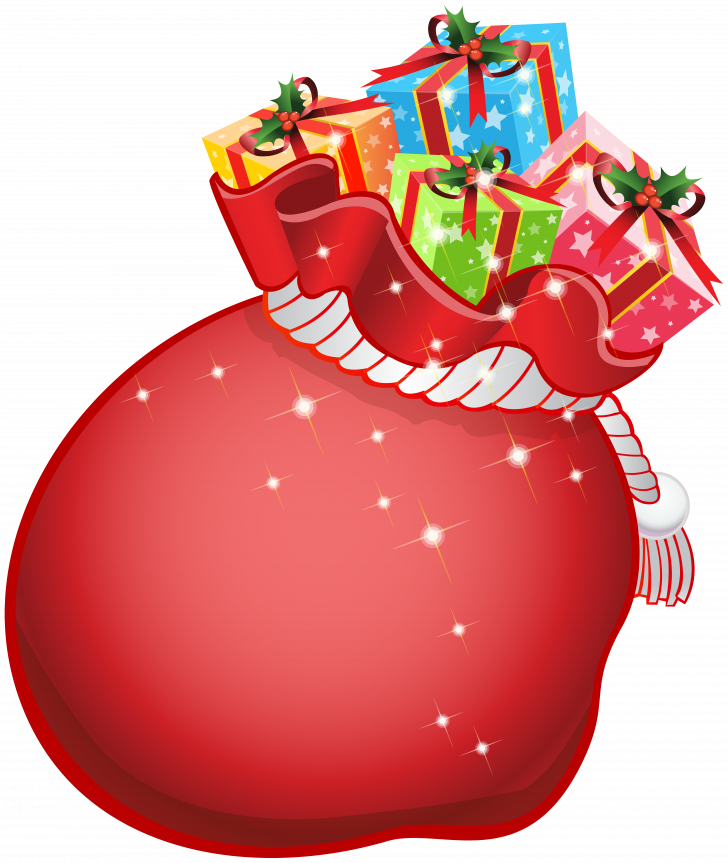 Christmas Santa Bags - Santa Bag Clipart Transparent (728x863)