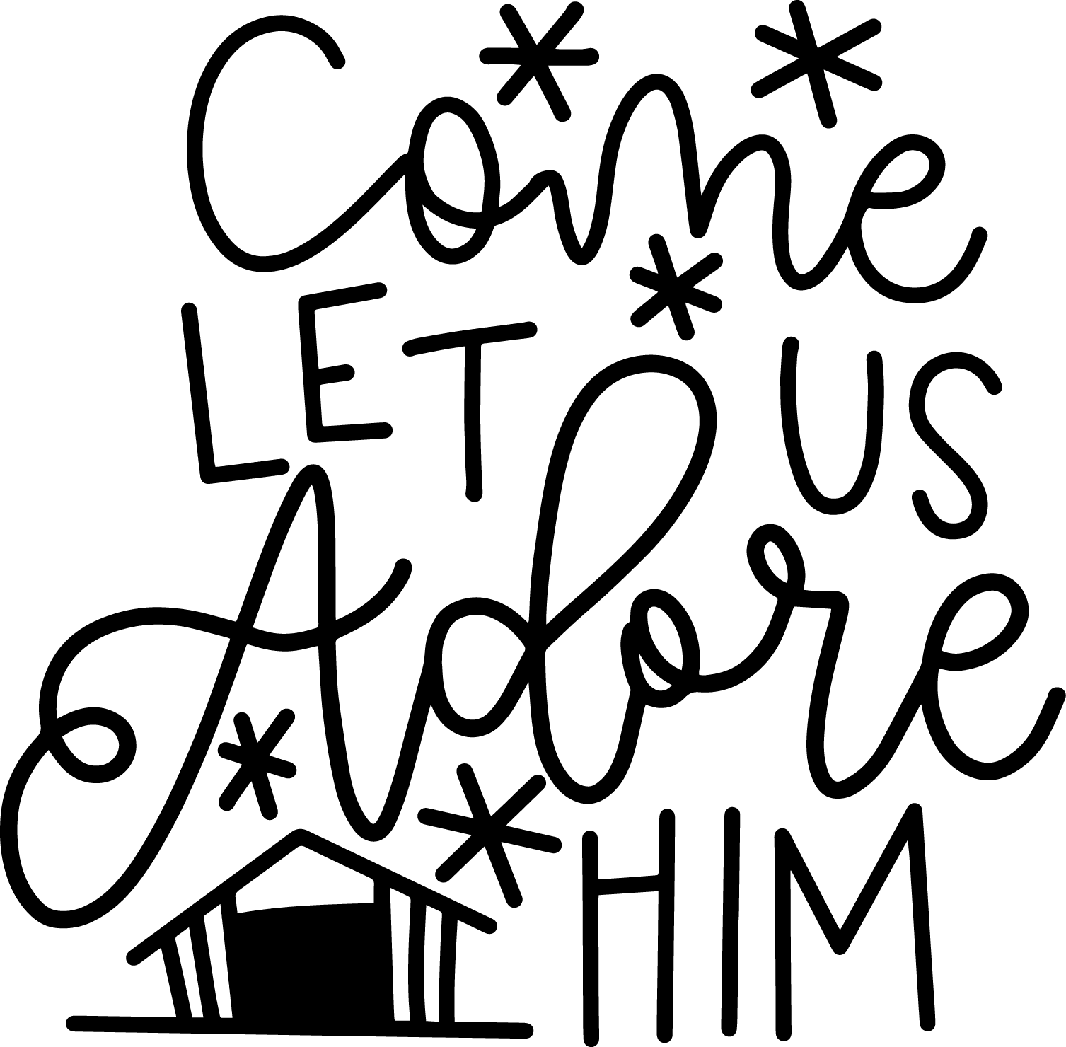 Weihnachten Vinyl, Weihnachts Grafiken, Weihnachten - Calligraphy (1507x1480)