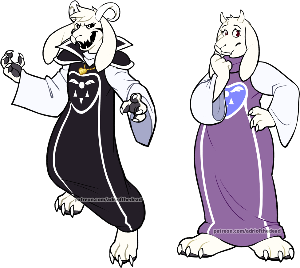 Dead Clipart Dead Goat - Asriel Dreemurr And Toriel (1050x886)