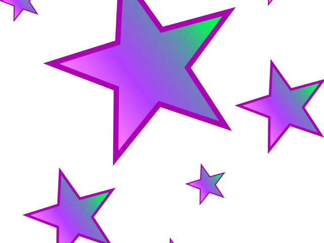 Falling Stars Clipart Lot Star - Purple And Green Star (640x480)