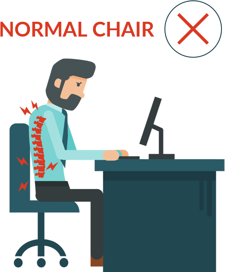 The Sals™ Mechanism Fills In The Gap Between The Lumbar - Cartoon (835x969)