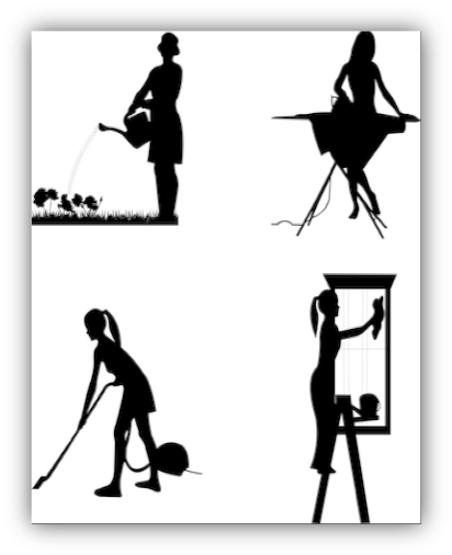 Woodmeister - Housewife With Baby Siluet (419x513)