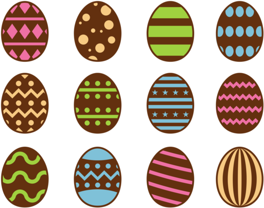 Chocolate Easter Eggs Icons Vector - 베이비 이모티콘 (700x490)