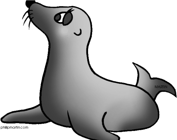 Seal Clipart Simple Cartoon - Hawaiian Monk Seal Clip Art (640x480)