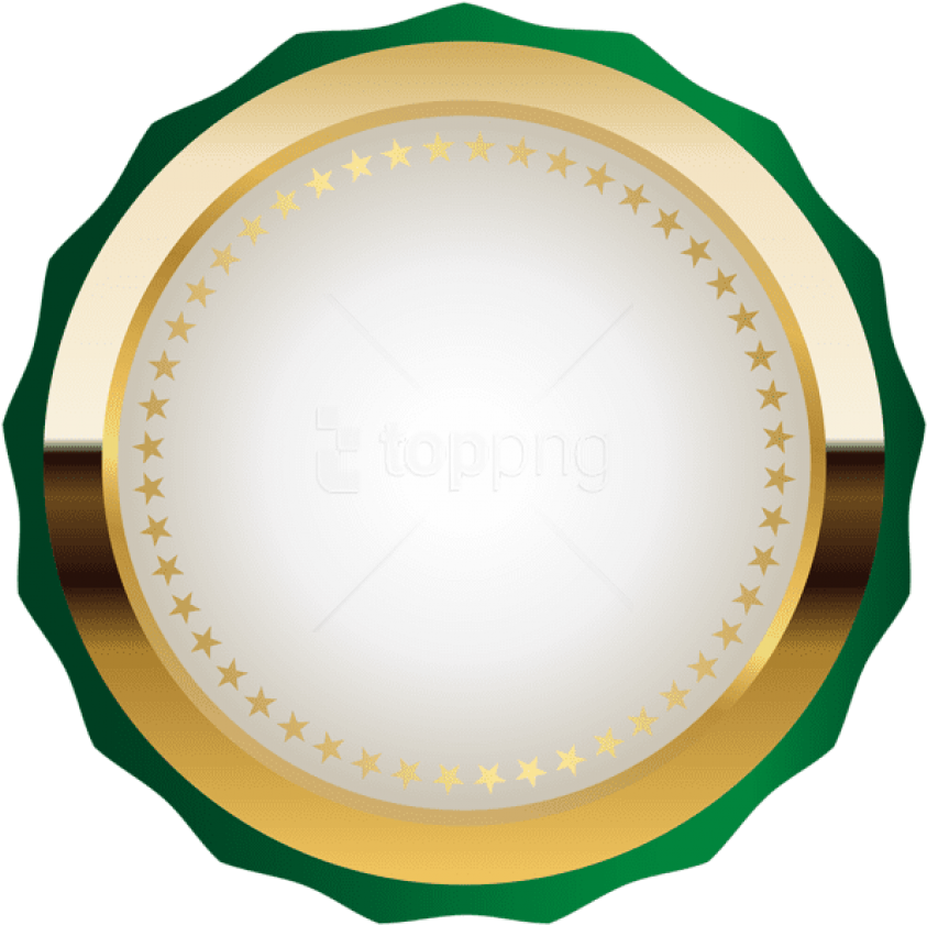 Free Png Download Seal Badge Green Gold Clipart Png - Gold Badge Blue (850x848)