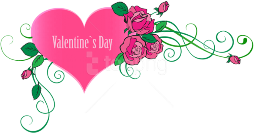 Free Png Download Happy Valentine's Day Heart With - Happy Valentine Clipart Png (850x452)