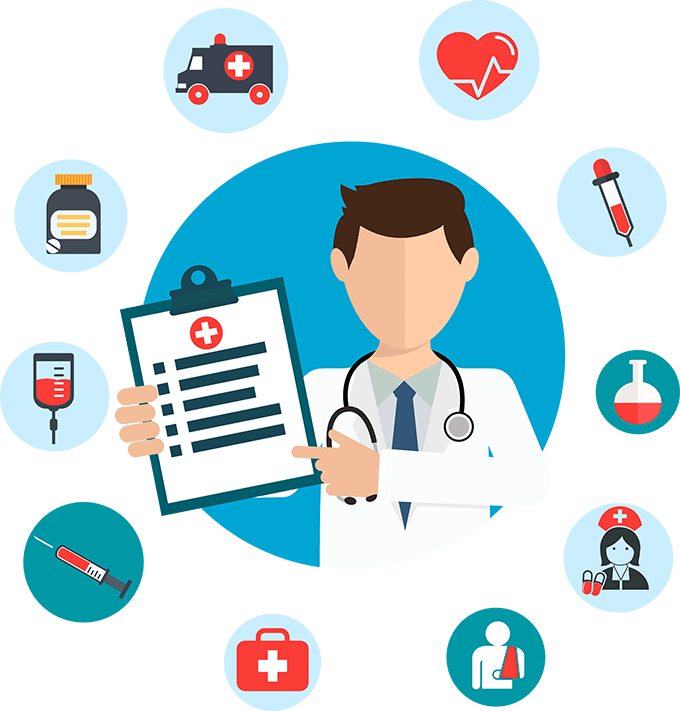 Office Management Clipart Fund Manager - Health Check Up Cartoon (680x711)