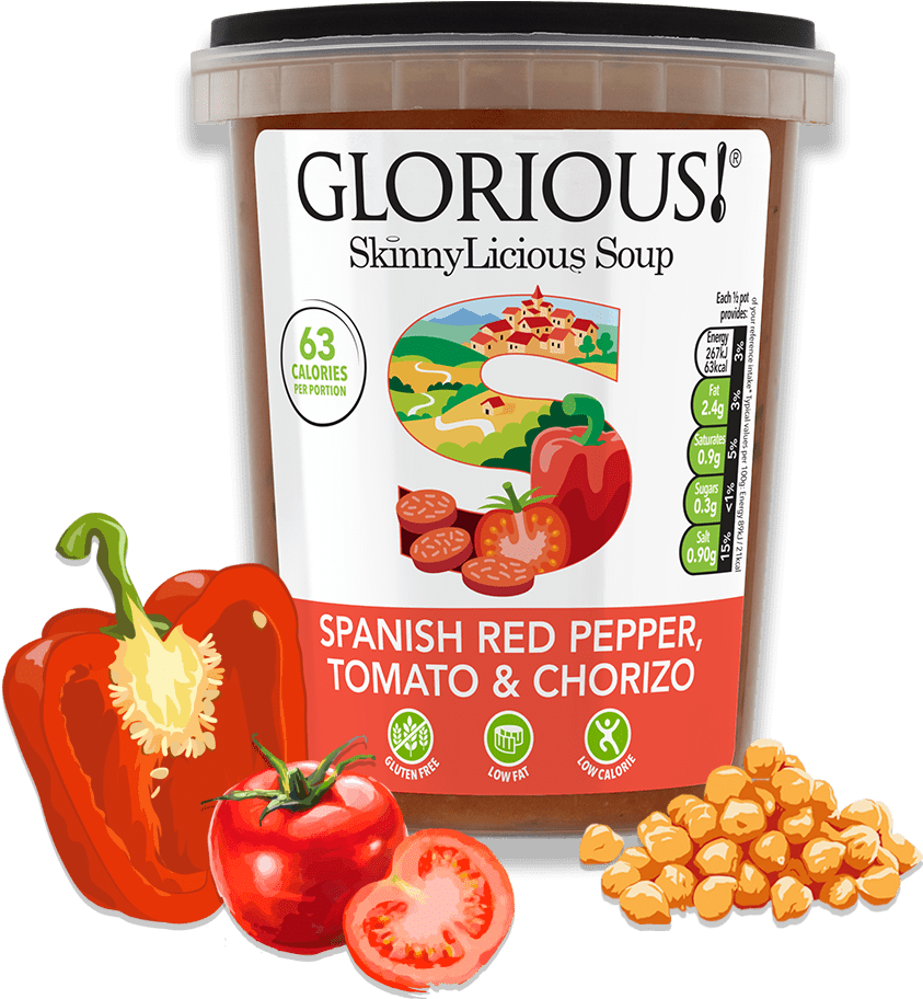 Red Pepper Chorizo By Glorious A Smoky - Skinnylicious Soup (1228x1228)