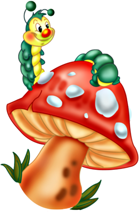 Божья Коровка Клипарт На Прозрачном Фоне - Грибы Домики Мультяшные (560x768)