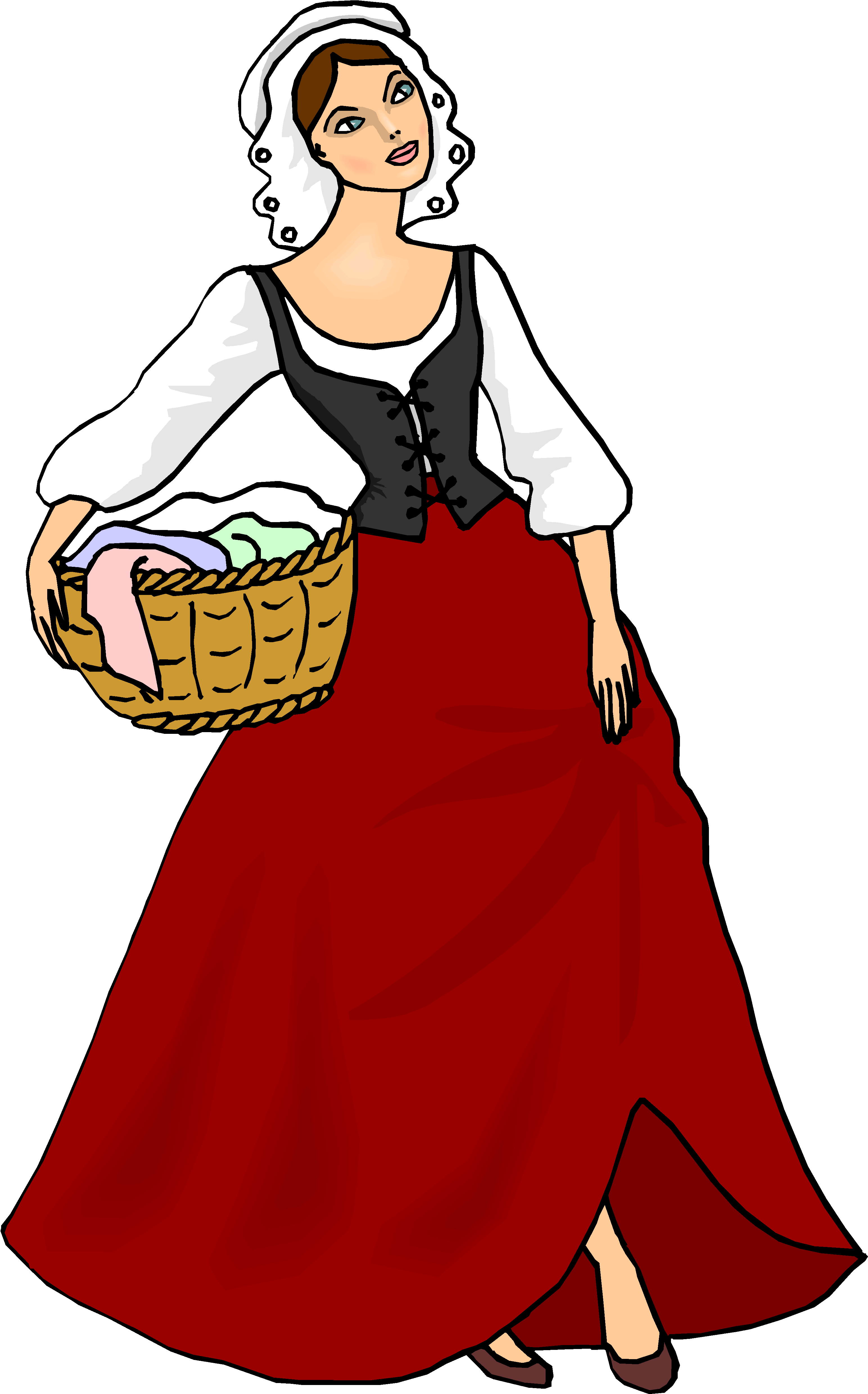 Athena - Medieval Peasant Woman Cartoon (3225x5170)