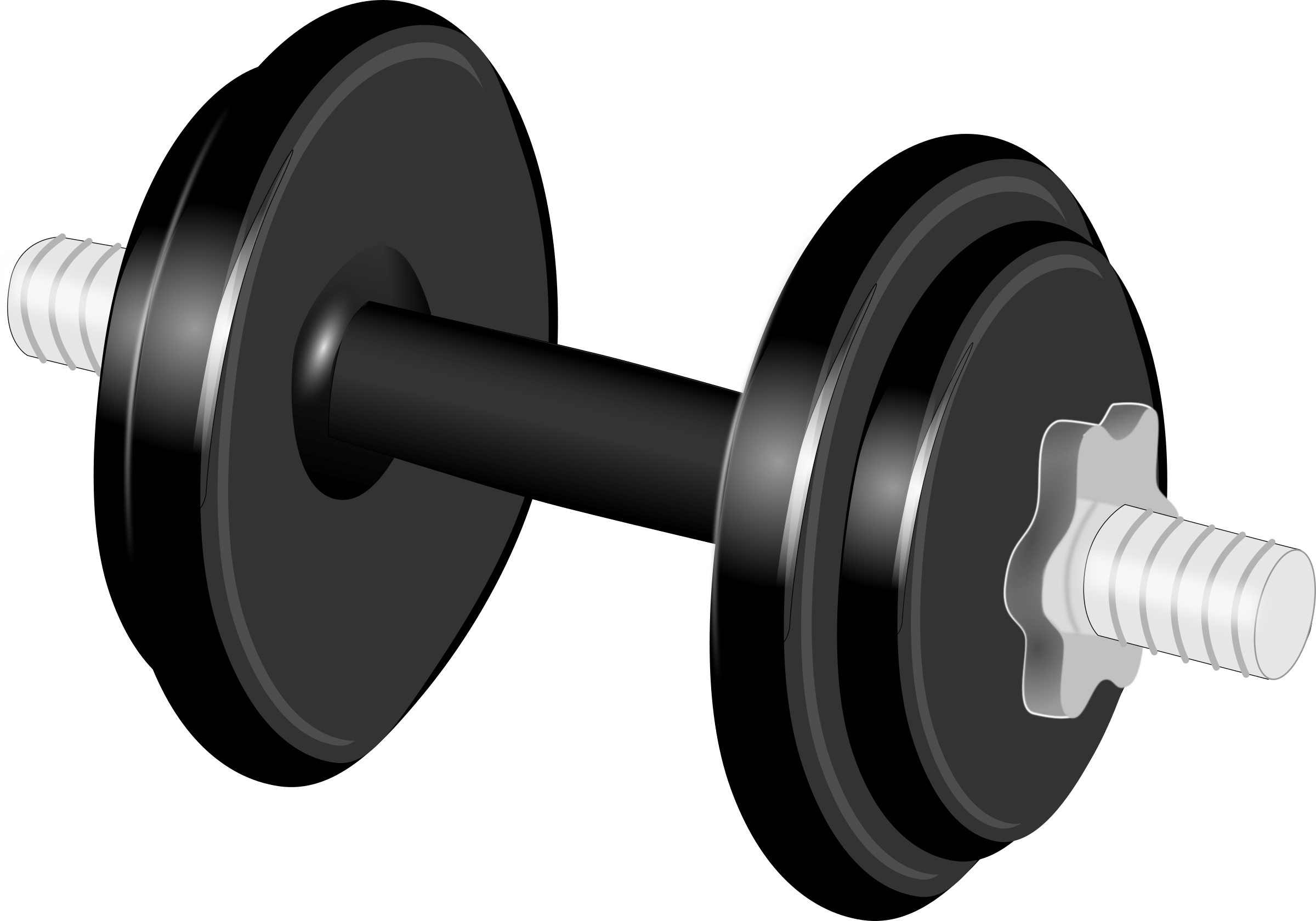Weights Barbells And Dumbbells Clip Art - Dumbbell Clipart (2400x1679)