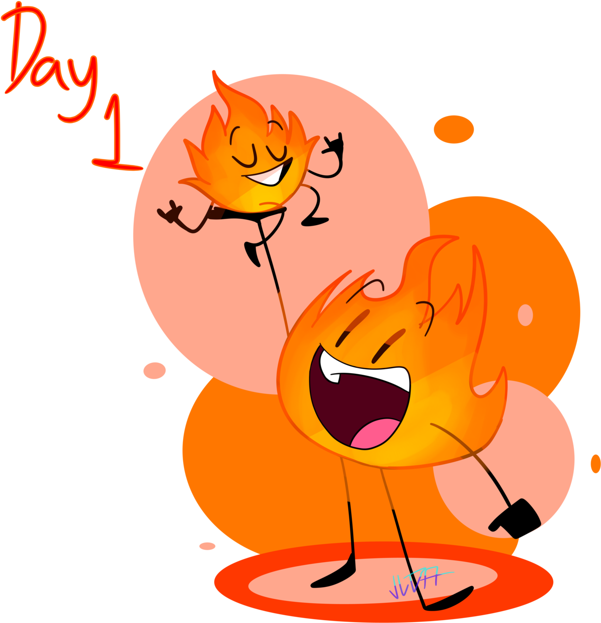 Firey And Firey Jr - Bfb Firey Jr (1280x1280)