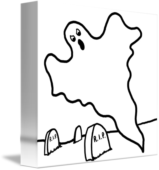 Halloween Ghost Floats Over Graveyard Rip By Janice - Ghost Clip Art (606x650)
