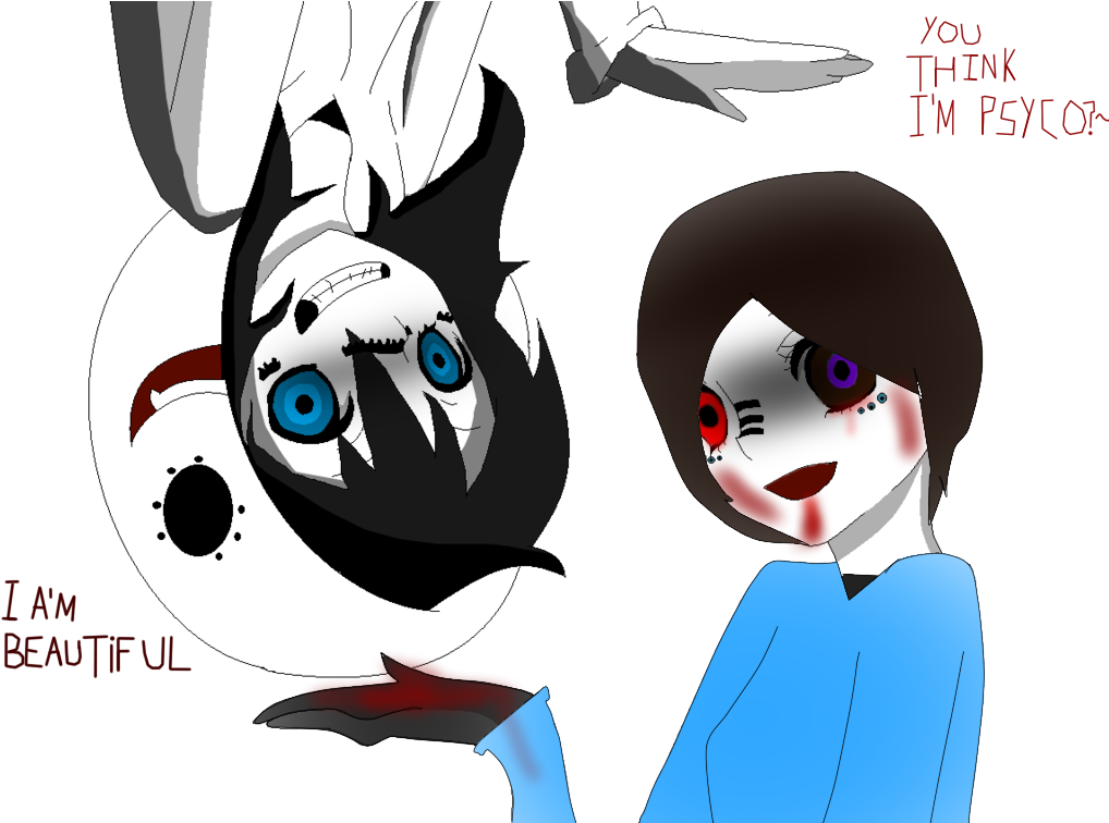 Jeff And Psycho Me Matryoshka By Luzthekiller - Ayano Aishi X Jeff The Killer (1024x755)
