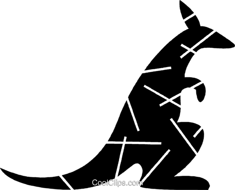 Känguru Vektor Clipart Bild - Kangaroo (480x388)