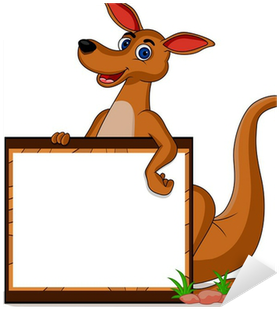 Aufkleber Känguru Mit Leeren Brett • Pixers® - Cartoon (400x400)