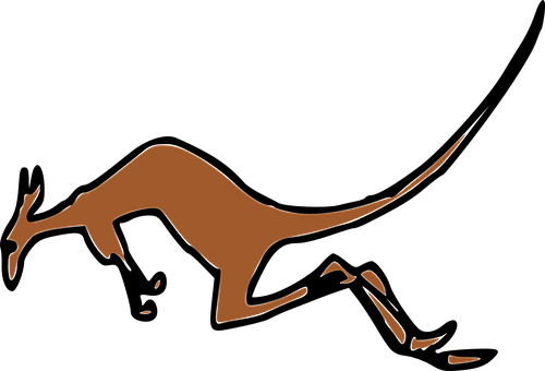 Kangaroo, Bronze, Runs, Left, Brown - Kangaroo, Bronze, Runs, Left, Brown (500x340)