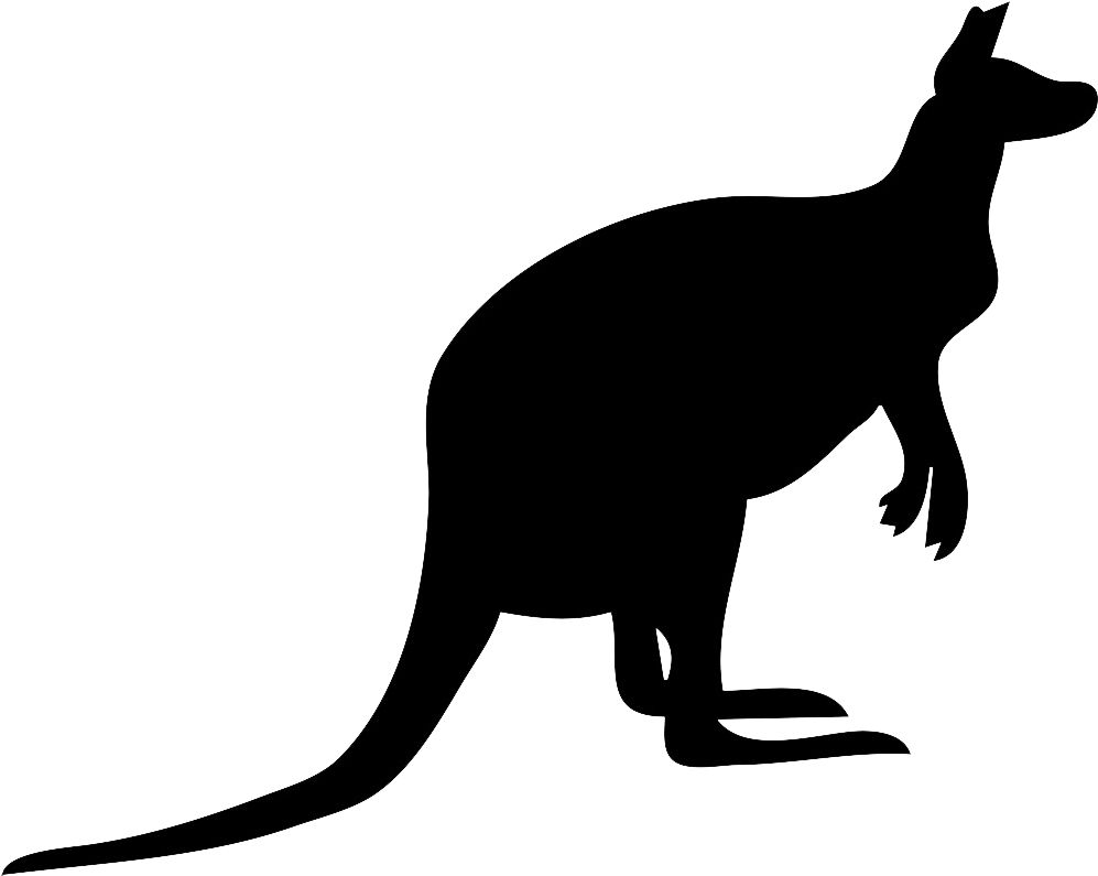 Silhouette Clipart Kangaroo - Kangaroo Silhouette Png (999x802)