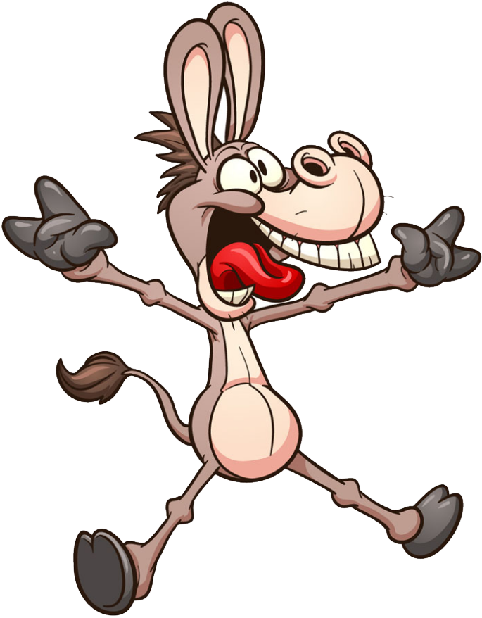 兴奋的毛驴 - Cool Funny Cartoon Characters (1000x1000)