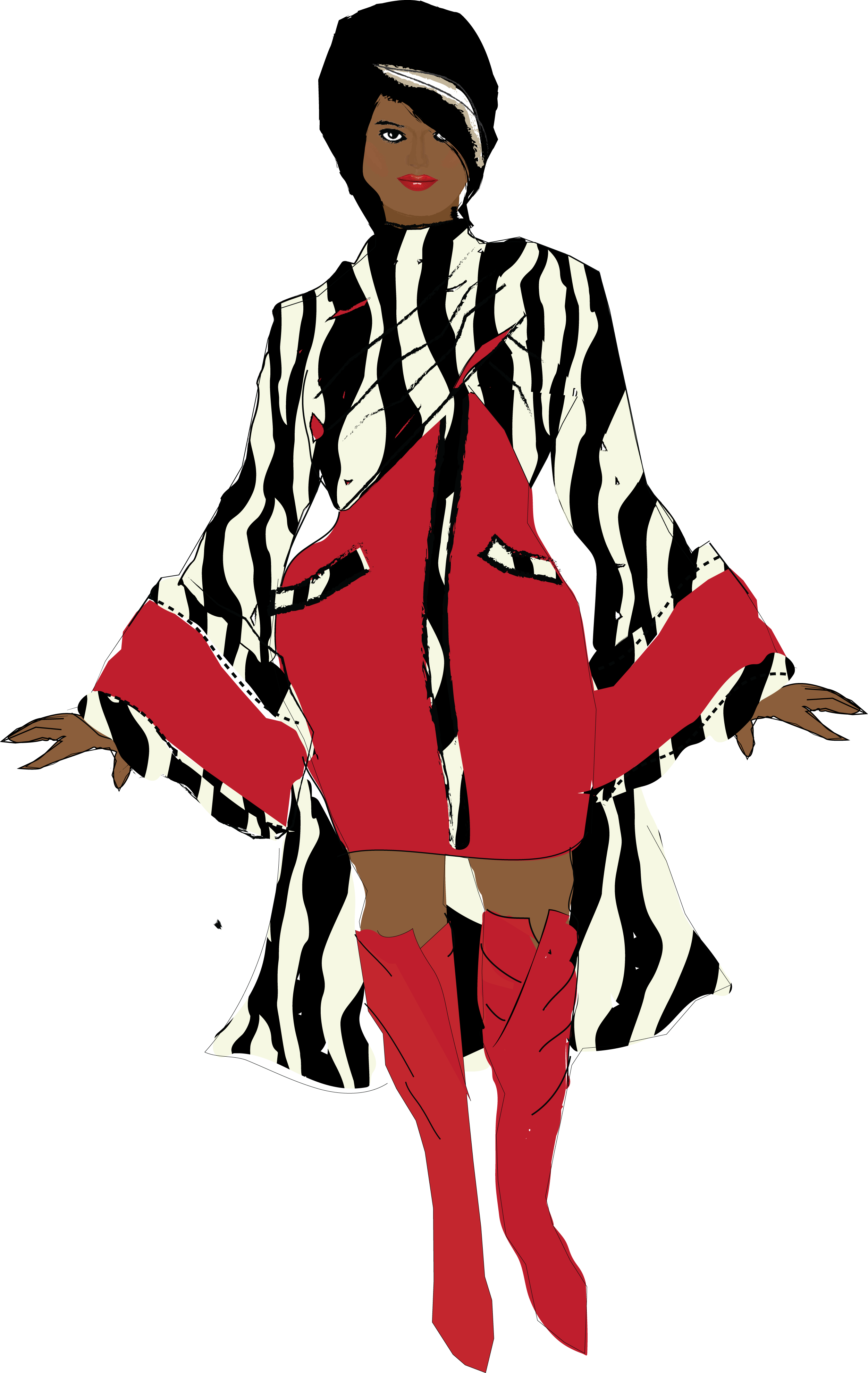 Vector Style Fashion Sketch - Illustration (2501x3954)