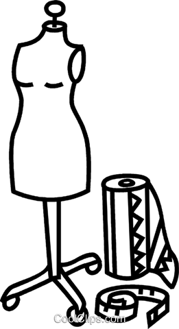 Fashion Design Royalty Free Vector Clip Art Illustration - Schaufensterpuppe Clipart (261x480)