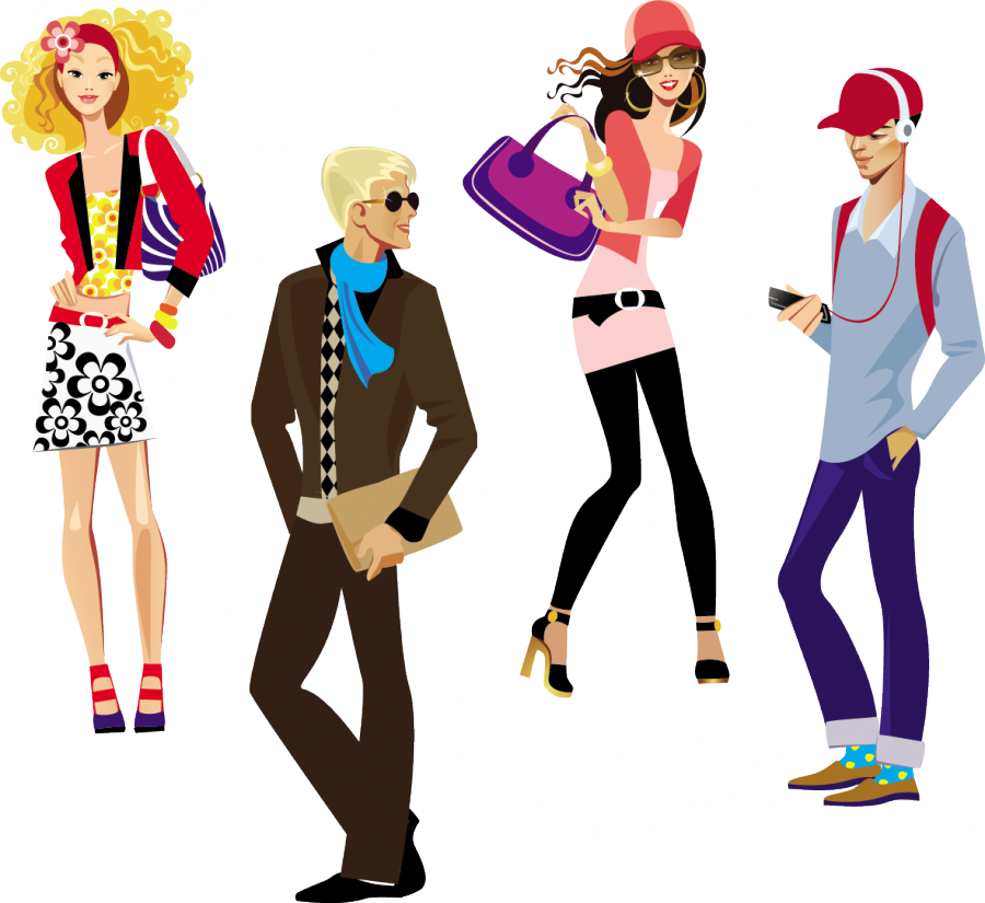 Fashion People Vector Clipart Fashion Clip Art - Young People Clipart Free (900x825)