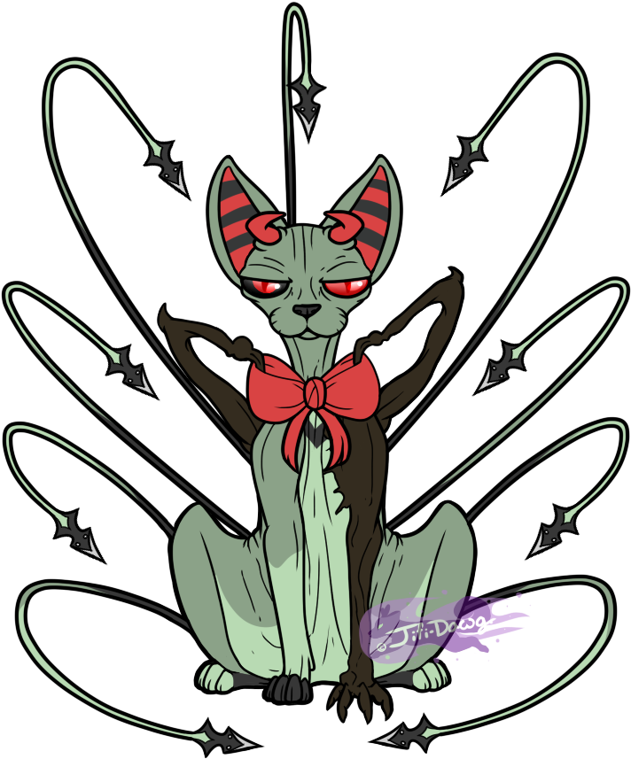 Fashionista Of Nine Tails - Cartoon (800x900)