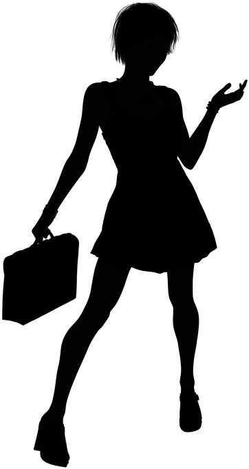 Silhouette Woman Free Image On Pixabay Girl - Holding Black Silhouette Of Woman With Purse Png (396x720)