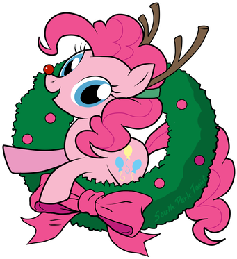 Pinkie Pie The Red Nose Reindeer By Southparktaoist - My Little Pony Christmas Pinkie Pie (400x400)