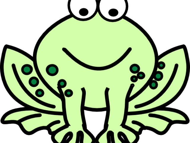 Green Frog Clipart Animal Eating - Black And White Clipart Frog (640x480)