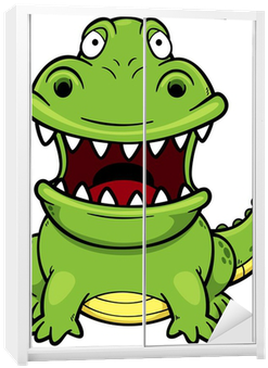 Vector Illustration Of Cartoon Crocodile Wardrobe Sticker - Vector Illustration Of Cartoon Crocodile Wardrobe Sticker (400x400)