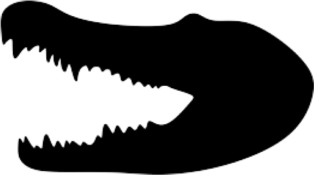 Crocodile Clipart Silhouette - Silhouette Gator Clip Art (640x480)