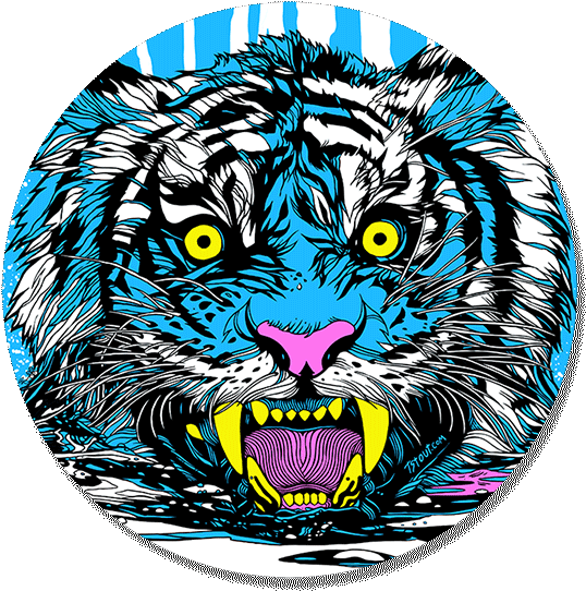 Clip Art Black And White Transparent Tiger Blue - Clip Art Black And White Transparent Tiger Blue (575x575)