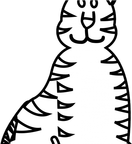 White Tiger Clipart Black Vector - Safari Clipart Black And White (640x480)