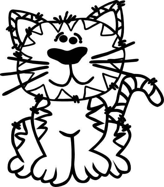 Cat-4px Clip Art At Clker Com - Cat Blue Png Clipart (528x599)
