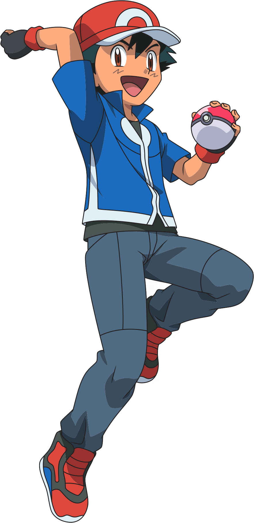 Pokemon Ash Ketchum - Ash Pokemon Xy Png (883x1820)