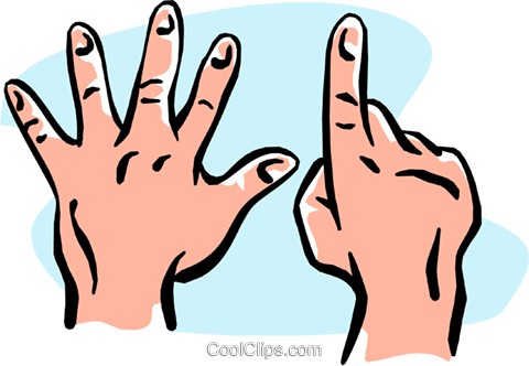 Hands/six Royalty Free Vector Clip Art Illustration - Open And Shut Hands (480x332)