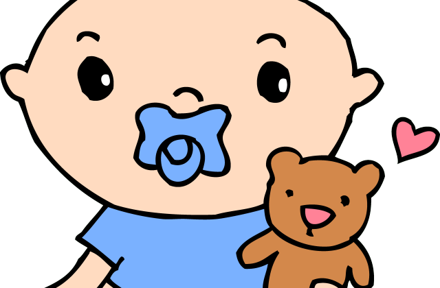 Baby Bib Clipart Clipartmonk Free Clip Art Images Unique - Baby With Pacifier Clipart (640x420)