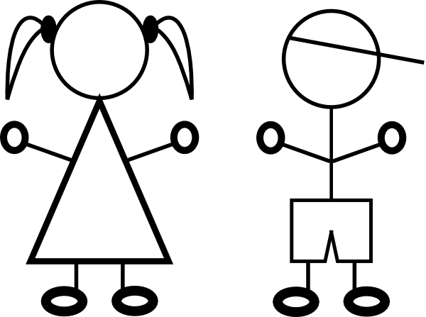 Brother And Sister Stick Figure (600x447)