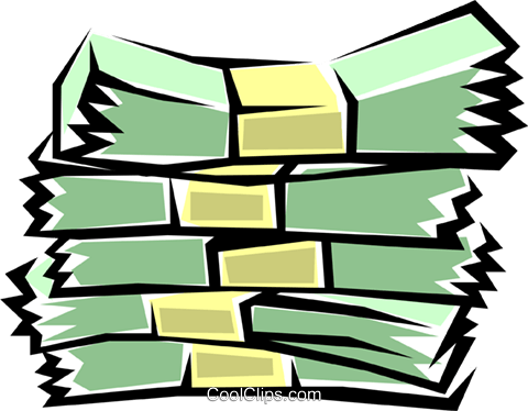 Bundles Of Cash Royalty Free Vector Clip Art Illustration - Stack Of Cash Clipart (480x374)